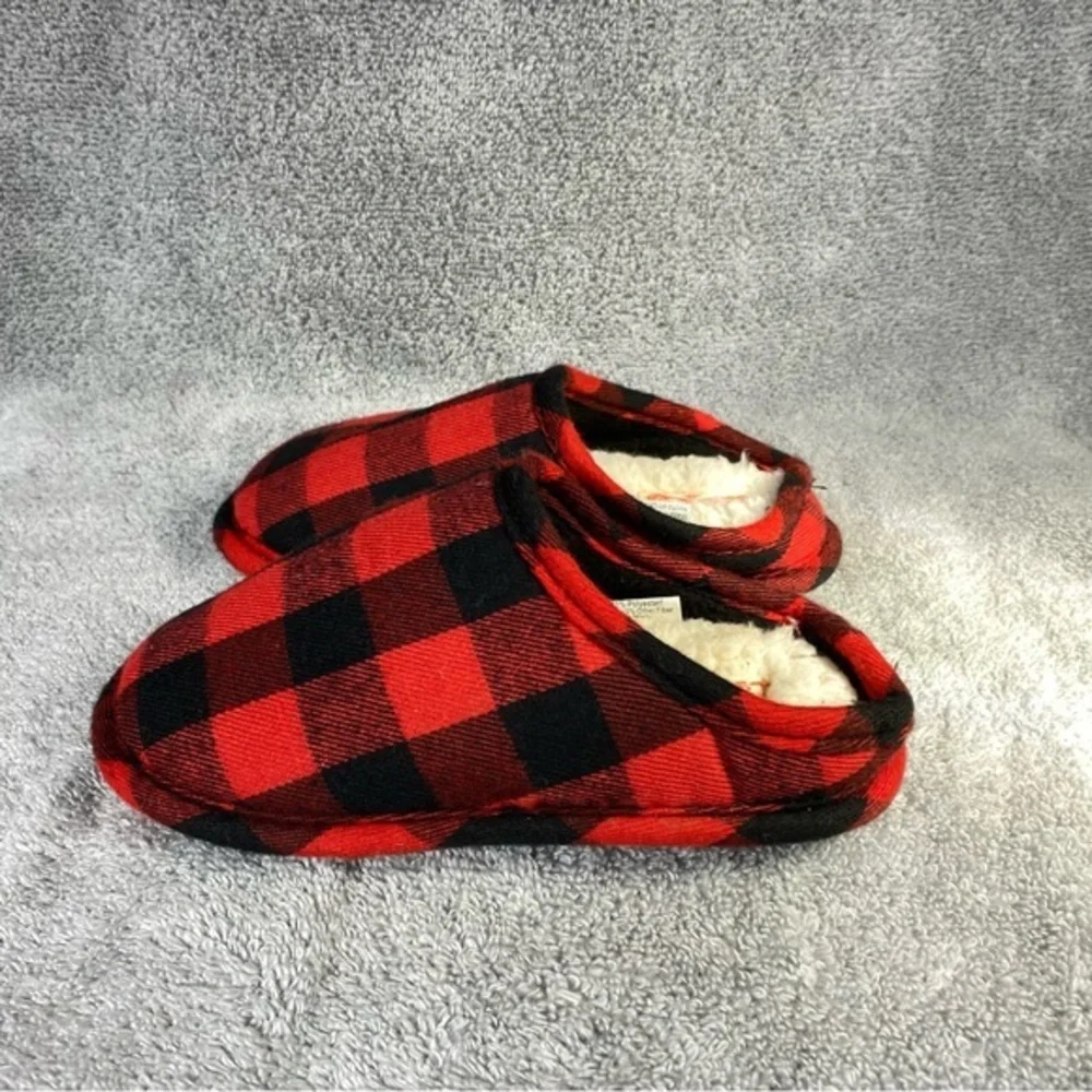 Holiday Times Toddler‎ Slippers Plaid Size 9-10 New With Tags Slip On